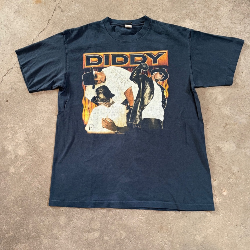 Graphic Sportswear Diddy T-Shirt Mens XL Black Bad Boy For Life Tour Rap Tee